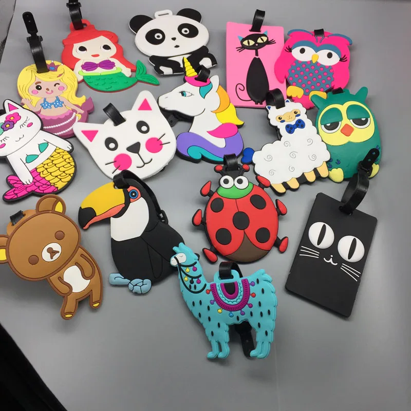 Новые модные чемоданы с животными бирки для багажа ID адрес держатель Русалка