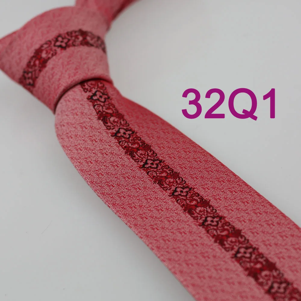 YIBEI Coachella Casual Dress Florals Novelty Ties Slim Skinny Narrow Corbatas Seda Jacquard Woven Microfiber Coral Pink Necktie |