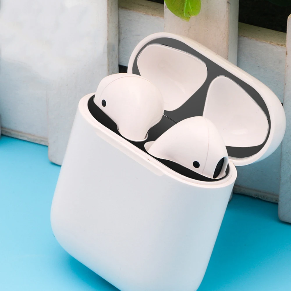 Для Apple AirPods 2 металлическая Пылезащитная Защитная Наклейка для наушников внутренняя Защитная крышка для Airpods 2 Пылезащитная наклейка