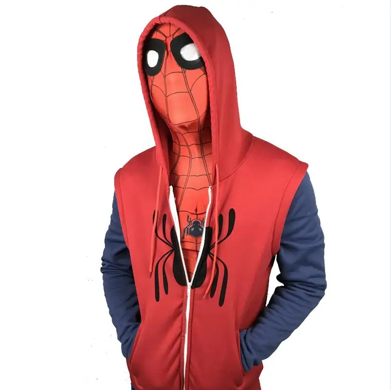 Spiderman Фильм паук возвращение домой Питер Паркер Косплей пуловер с суперменом толстовки Мужская толстовка с длинным рукавом куртка с рисунком пауков - Цвет: Spiderman