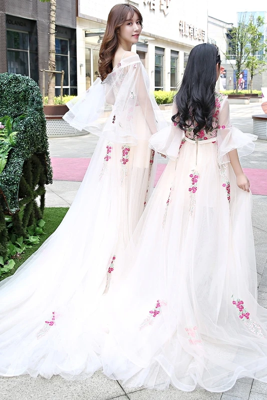 Vestido De Noiva/свадебное платье для маленьких девочек и женщин Большая Маленькая мама