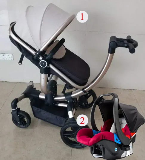 V-baby Роскошная многофункциональная дорожная коляска с высоким обзором, детская коляска, багги, переносная Складная коляска с четырьмя колесами для новорожденных - Цвет: 1stroller 1cradle