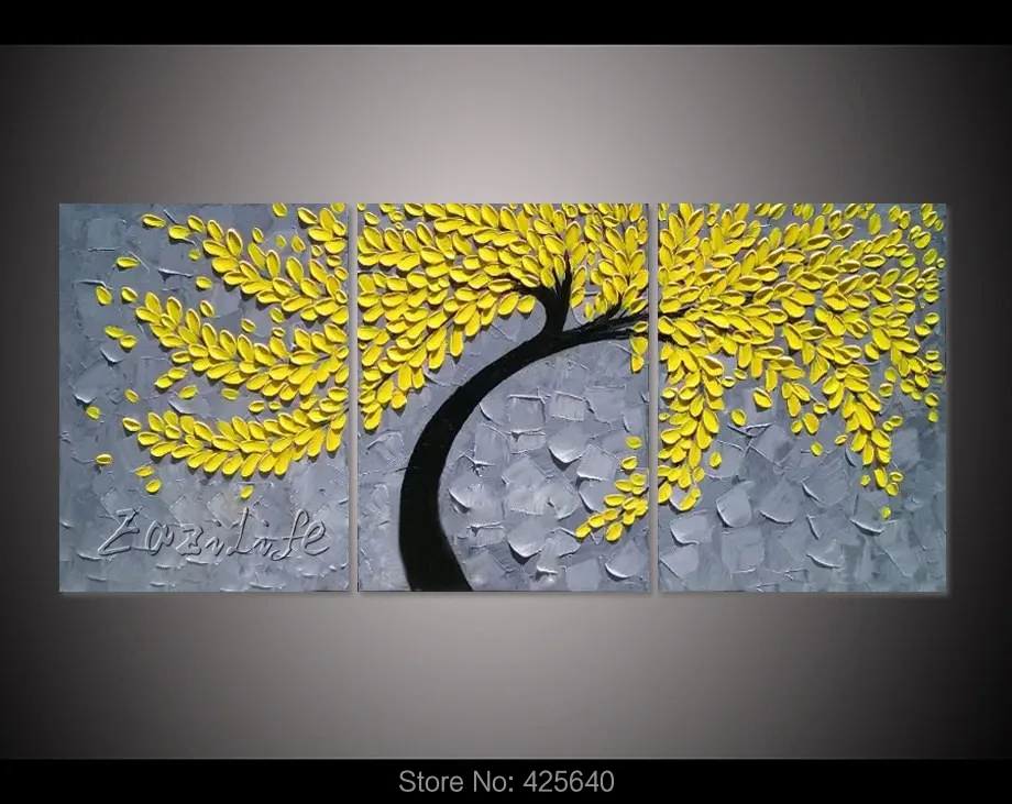 Картина на холсте палитра нож 3D текстура акриловое Дерево картина стену картины