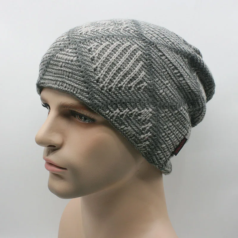 [Aetrends] Зима Шапки Для мужчин Hat шапочки Skullies с бархатом внутри Z
