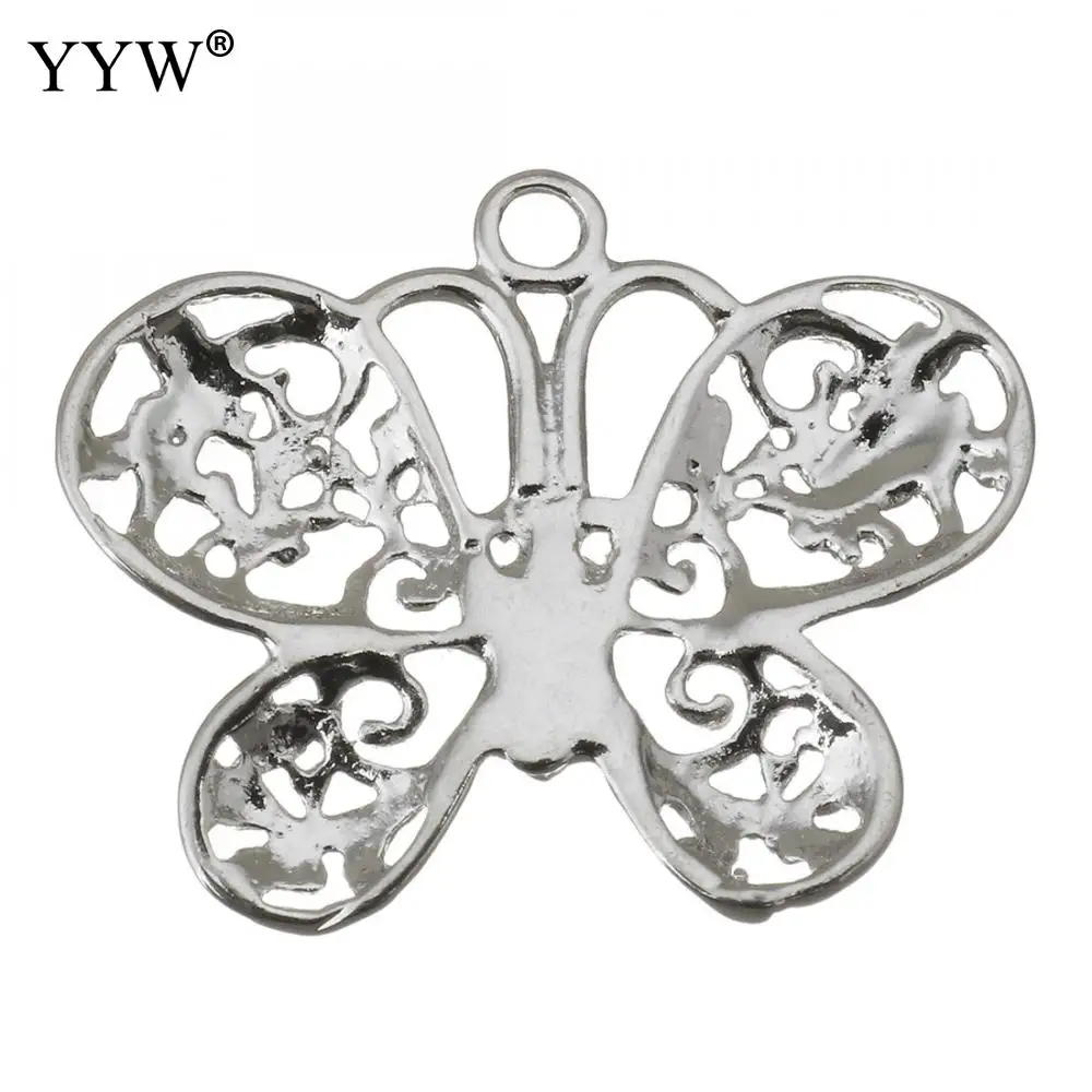 

2019 Fashion Jewelry Charms Pendants Hollow Butterfly Pendants New Jewelry Connectors Pendant 23x18x2mm Butterfly Silver Color