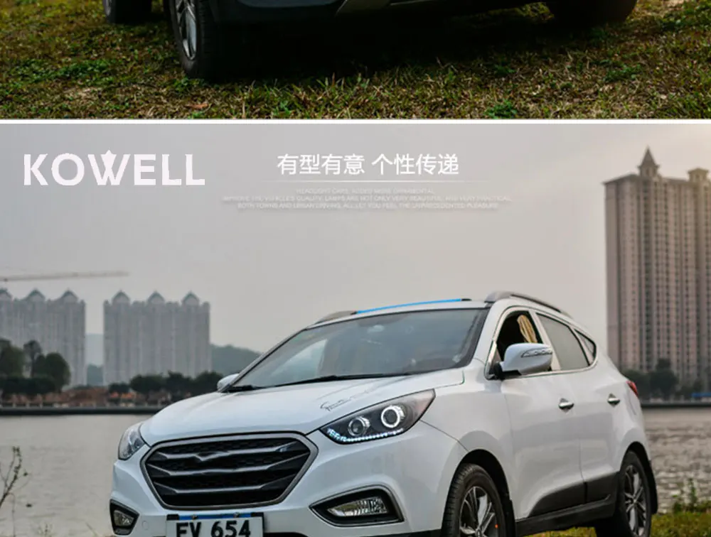 KOWELL автомобильный Стайлинг 2010 2011 2012- Головной фонарь для hyundai IX35 фары Tuscon светодиодный фары светодиодный DRL Биксеноновые линзы