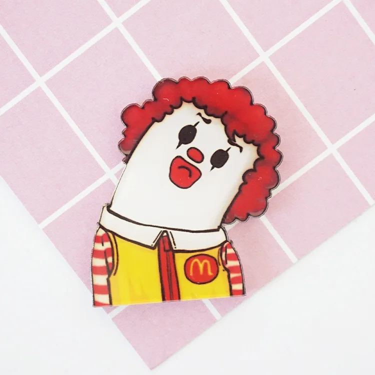 Акриловый Холодильник с мультяшным изображением картофеля фри гамбургера (45