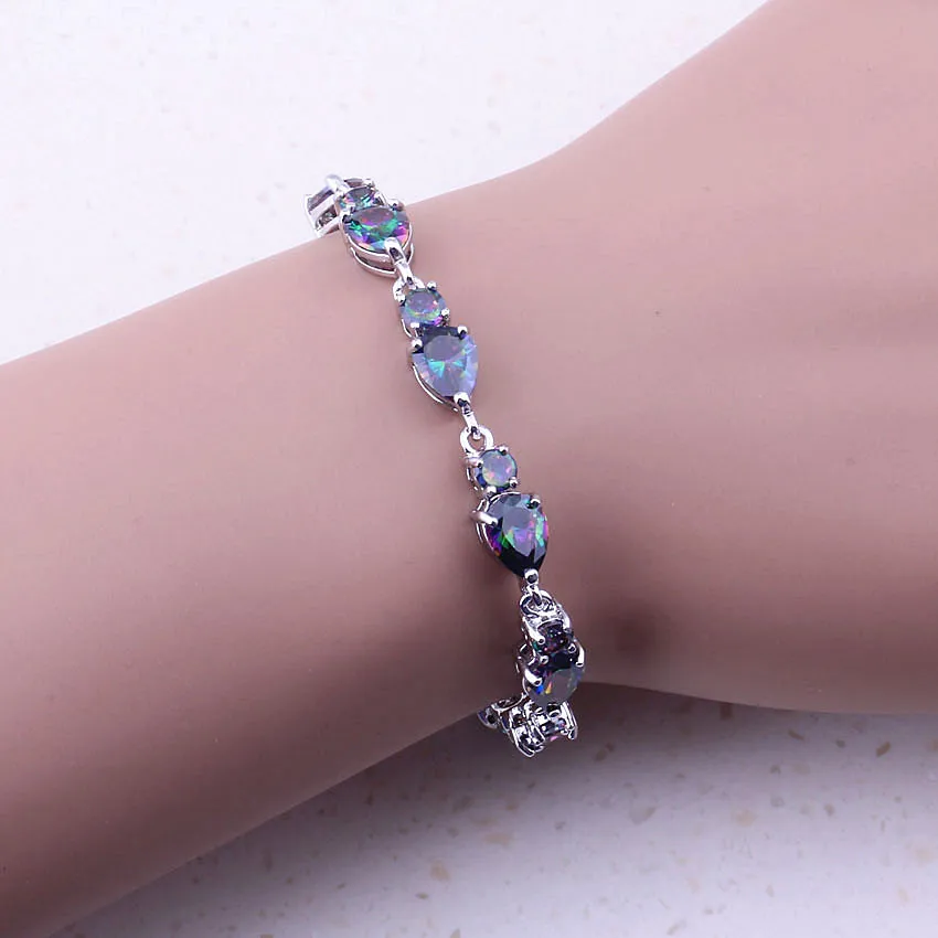 Эксклюзивные модные женские браслеты радужного цвета с мистическим кубическим
