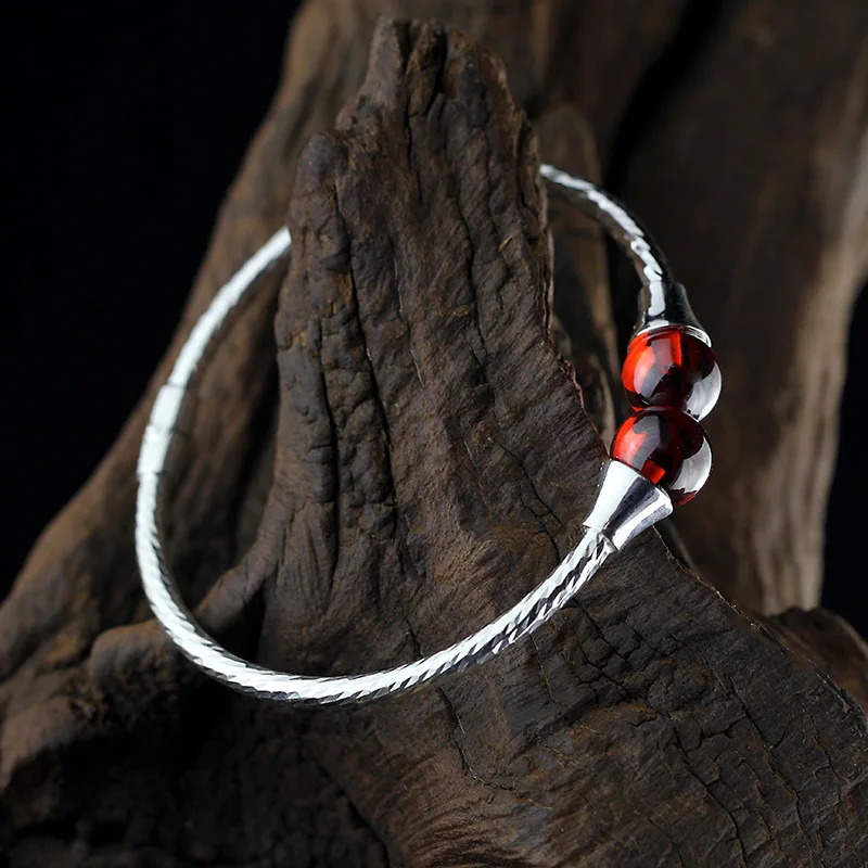 Женский браслет из серебра 100% пробы с зеленым нефритом | Украшения и аксессуары