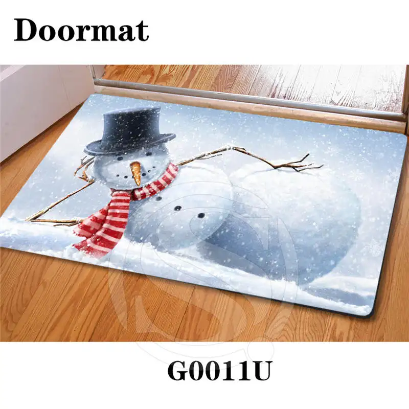 Пользовательские Happy Christmas DoorMat Art Шаблон Печатной Ковровое покрытие Зал Спальня