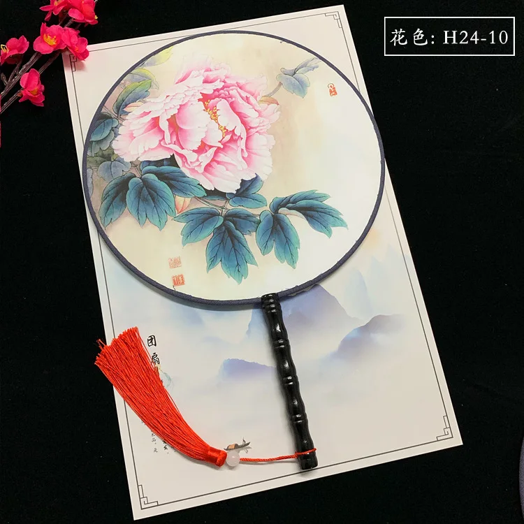 1 шт. двухсторонний круглый вентилятор с вышивкой Ретро винтажный Дворцовый