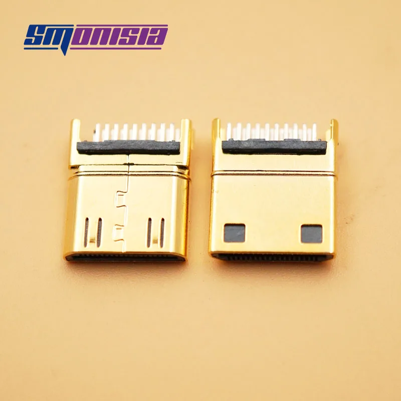 100 шт./лот мини микро HDMI-совместимая штепсельная вилка 19PIN разъем типа C шина 1 0