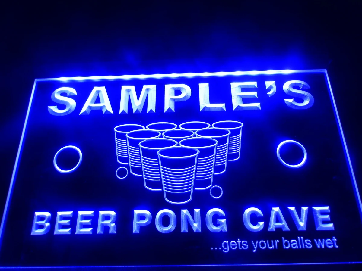 DZ048- Name Personalized Custom Beer Pong Cave Bar LED Neon Light Sign hang sign home decor crafts | Дом и сад