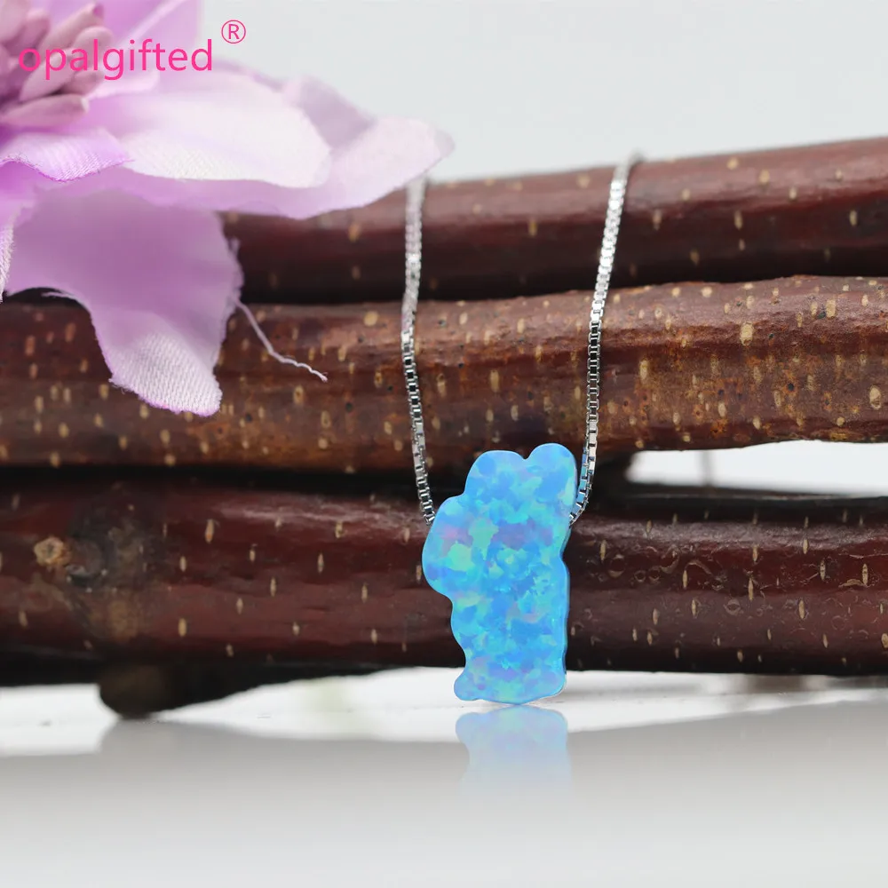 1pc/lot Free shipping 9*15mm Blue Opal Lake Tahoe Necklace Synthetic 925 Sterling Silver lake tahoe | Украшения и аксессуары