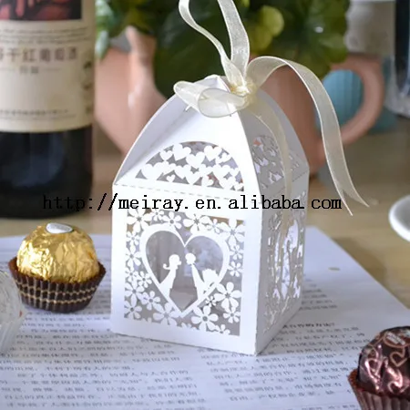 

laser cut wedding candy chocolate box , food chocolate box