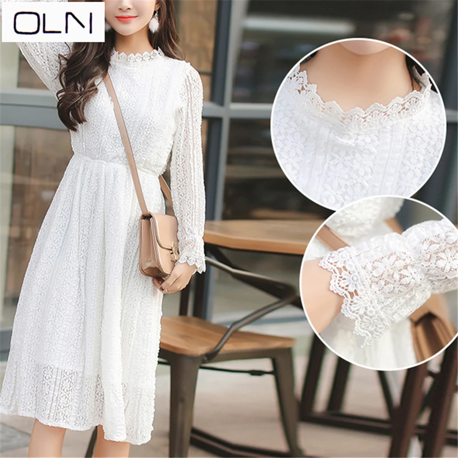 Платье Vestidos корейское летнее Новое поступление кружевное Сетчатое женское