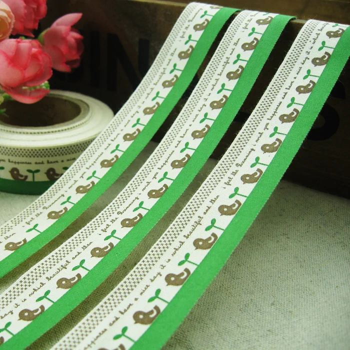 Новые поступления 100% хлопок ленты птица этикетка 2 см ширина Швейные печатные