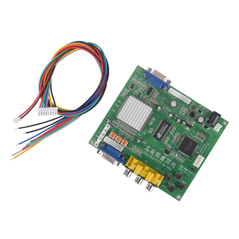 Плата видеопреобразователя HD9800/GBS8200 для аркадных игр RGB/CGA/EGA/YUV в VGA HD зеленая плата