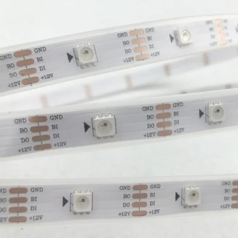 DC12V WS2815(WS2813 обновление) 5050 RGB светодиодный пиксель полосы, индивидуально адресуемых 30/60/144 светодиодный s/m; белая/черная печатная плата IP30 IP65 IP67