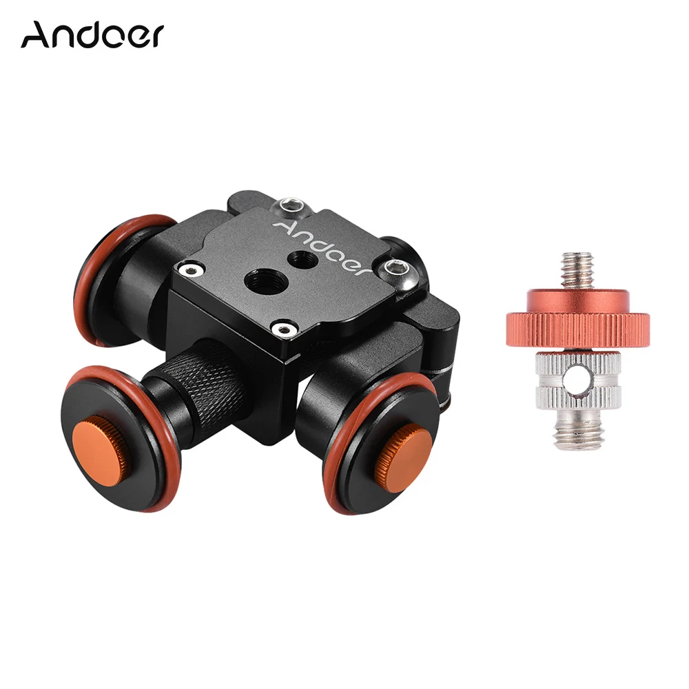 

Andoer 2 Color Track Slider Electric Motorized 3-Wheel Video Dolly Rolling Slider Skater Car for Canon Nikon iPhone Smartphone