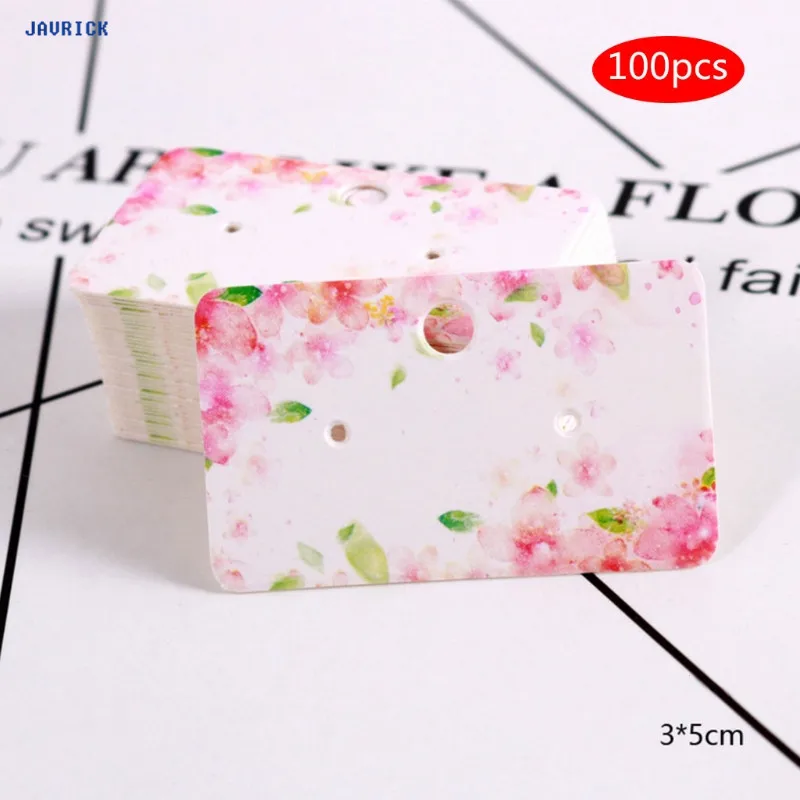 JAVRICK 100 шт. набор серег 3x5 см, серьги-гвоздики, карты, ювелирные изделия, дисплей, бирка, печать этикеток