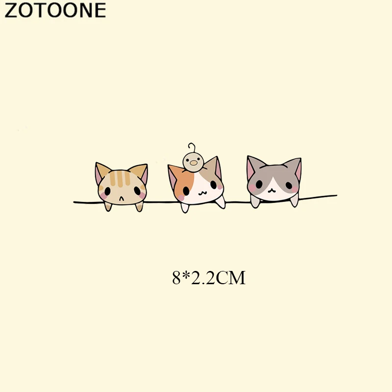 ZOTOONE Cute Cat Iron on Transfer Patches for Kids Clothes DIY T-shirt Applique Heat Vinyl Thermal Stickers | Дом и сад