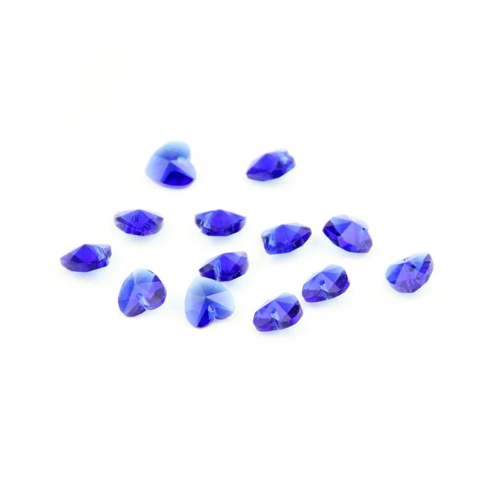 14 мм хрустальные бусины в форме сердца 100 шт. темно-сапфировые бусы со стеклянным