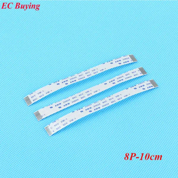 20pcs 100mm Length 8 Pins 1.0mm Pitch FFC FPC Ribbon Flat Cable Forward Direction For TTL | Электронные компоненты и