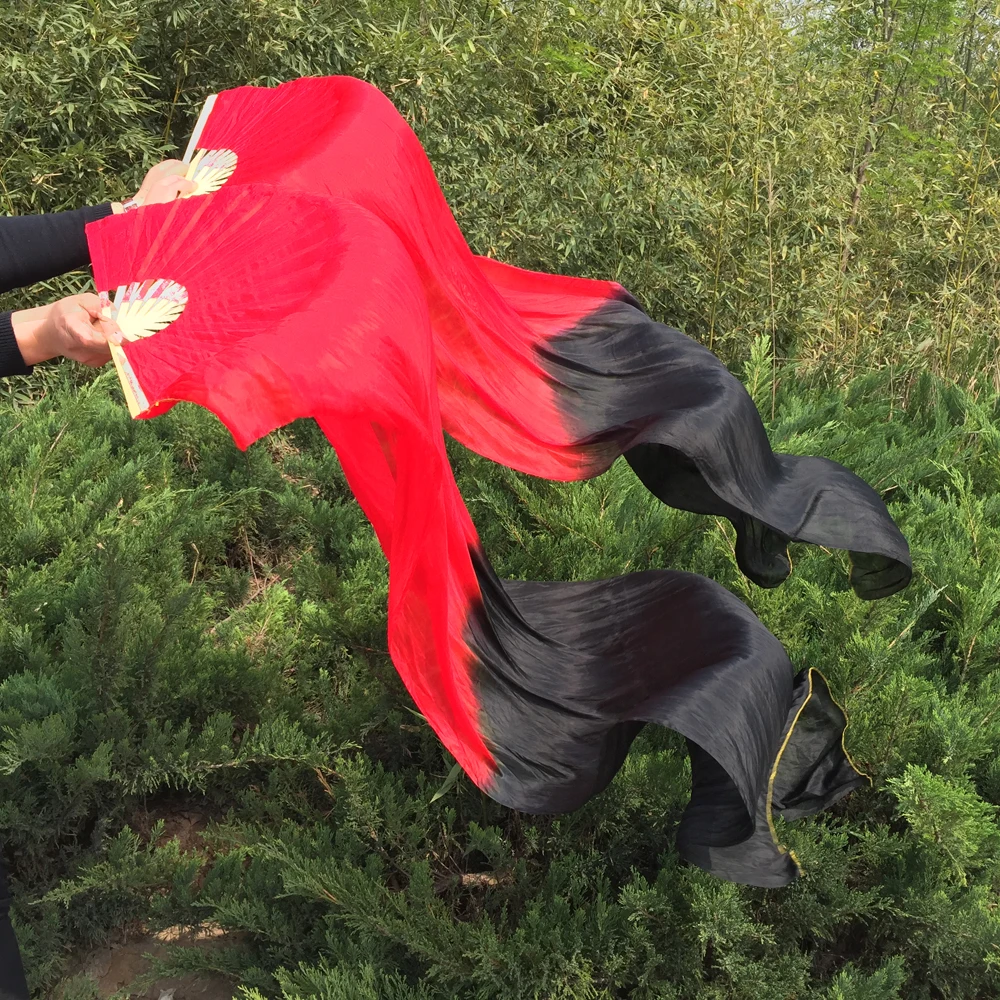 Новинка 1 пара (L + R) Веерная фата из 100% натурального шелка для bellydanceing полностью