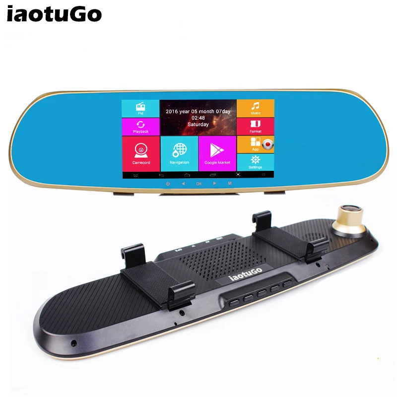5 &quotAndroid автомобиль gps Зеркало DVR двойной камера 1080 P Allwinner четыре ядра м навигации