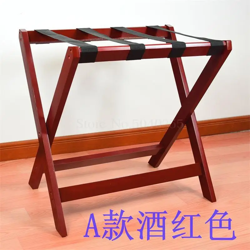 Solid wood luggage rack hotel floor folding racks home bedroom put sleep clothes simple shelves - Цвет: VIP 3