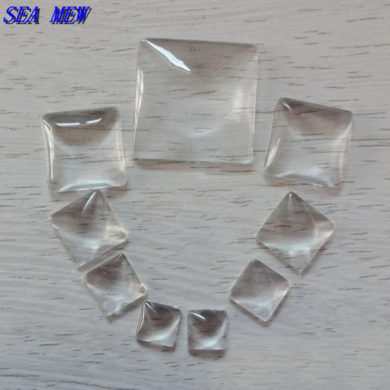 10/12/15/20/25/30/40mm Glass Square Cabochon Transparent Clear Cameo Cover Cabs Spacers Gem Beads For Jewelry Making | Украшения и