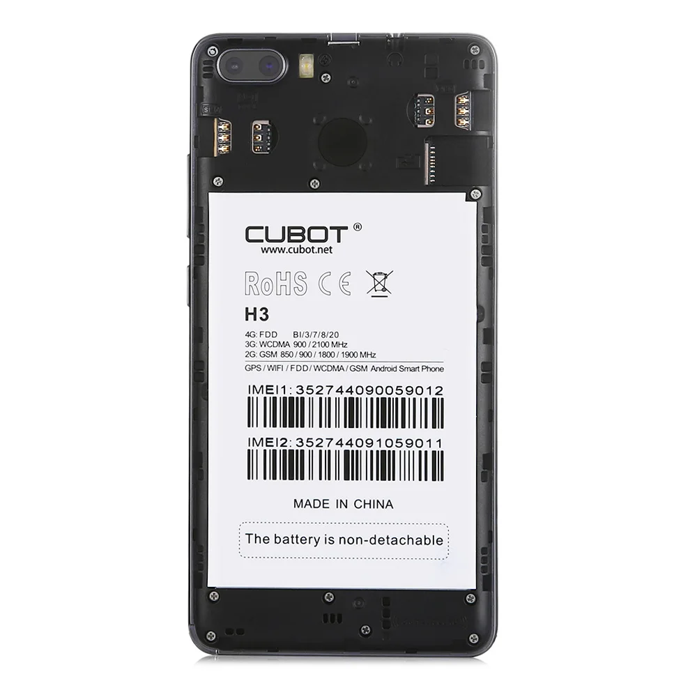 Оригинал Cubot H3 6000 мАч большой Батарея MT6737 Android 7 0 4 ядра 3 ГБ Оперативная память 32