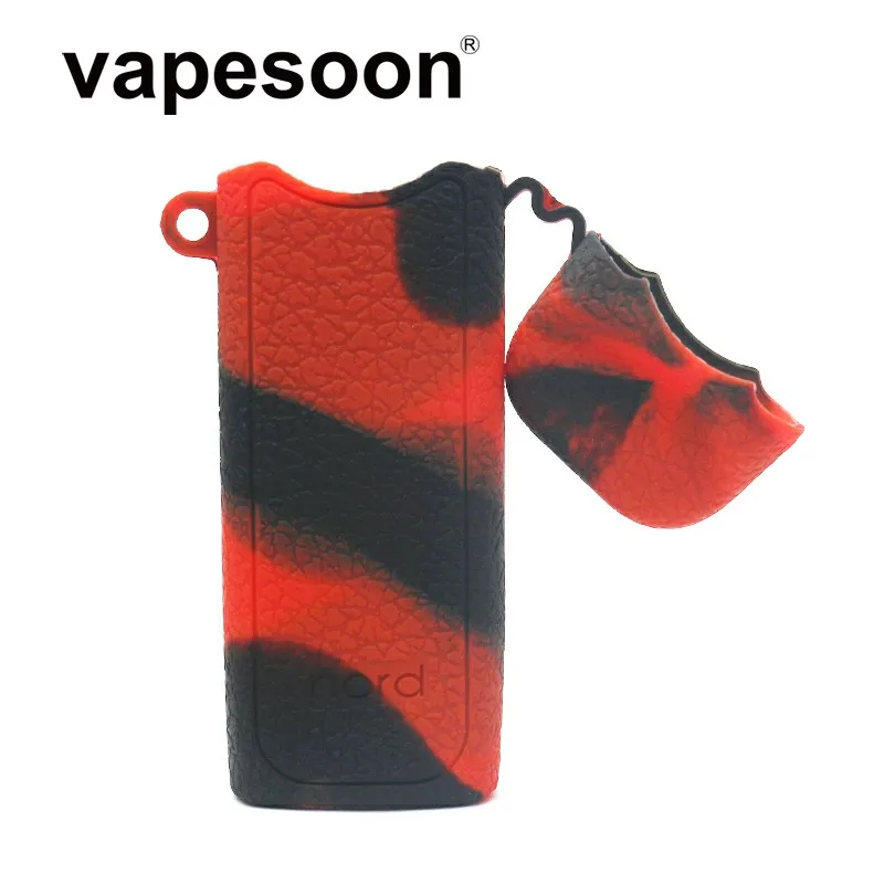 Red in Black 1 шт. Vapesoon Nord силиконовый чехол, защитный чехол для SMOK Nord Pod system Vape комплект, силиконовый чехол Nord футляр для вейпа с металлическим шнурком - Цвет: Red in Black