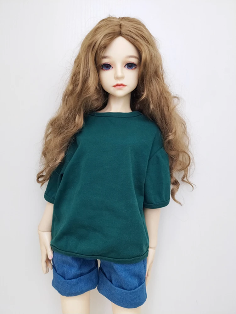for 38-45cm doll Аксессуары для кукол, хлопковая футболка с коротким рукавом, 1/3, 1/4, 1/6, BJD, модная Кукла, повседневная одежда, футболка, ручная работа, летняя одежда, Одежда для кукол - Цвет: for 38-45cm doll