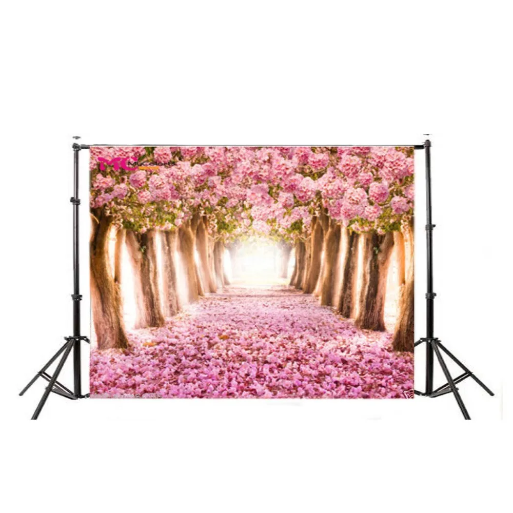 LB весенний детский розовый цветочный фон для фотосъемки новорожденных полиэстер
