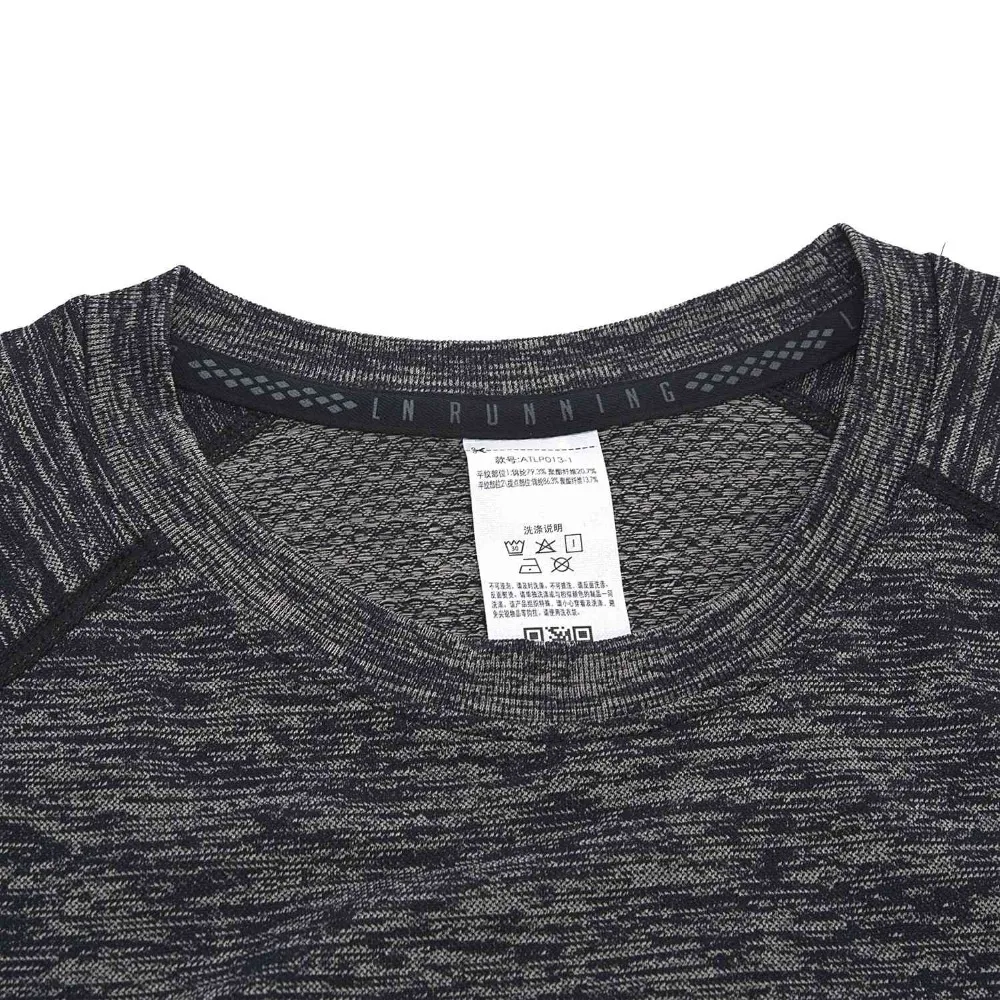 Мужская футболка с длинными рукавами Li Ning облегающая бесшовная Спортивная из