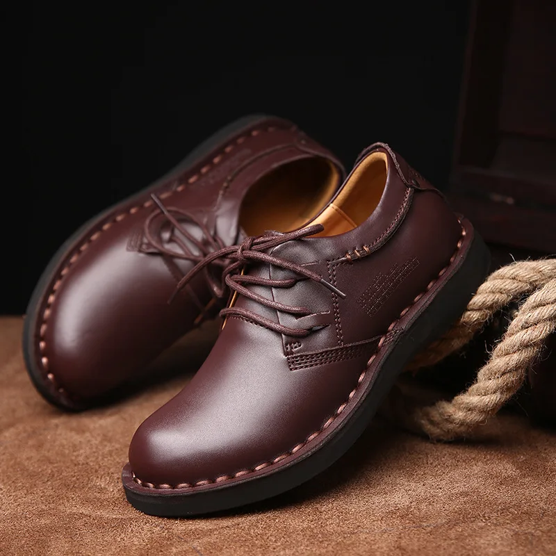 DR. Мужская обувь Martin из натуральной кожи ручной работы комбинезоны с первым слоем