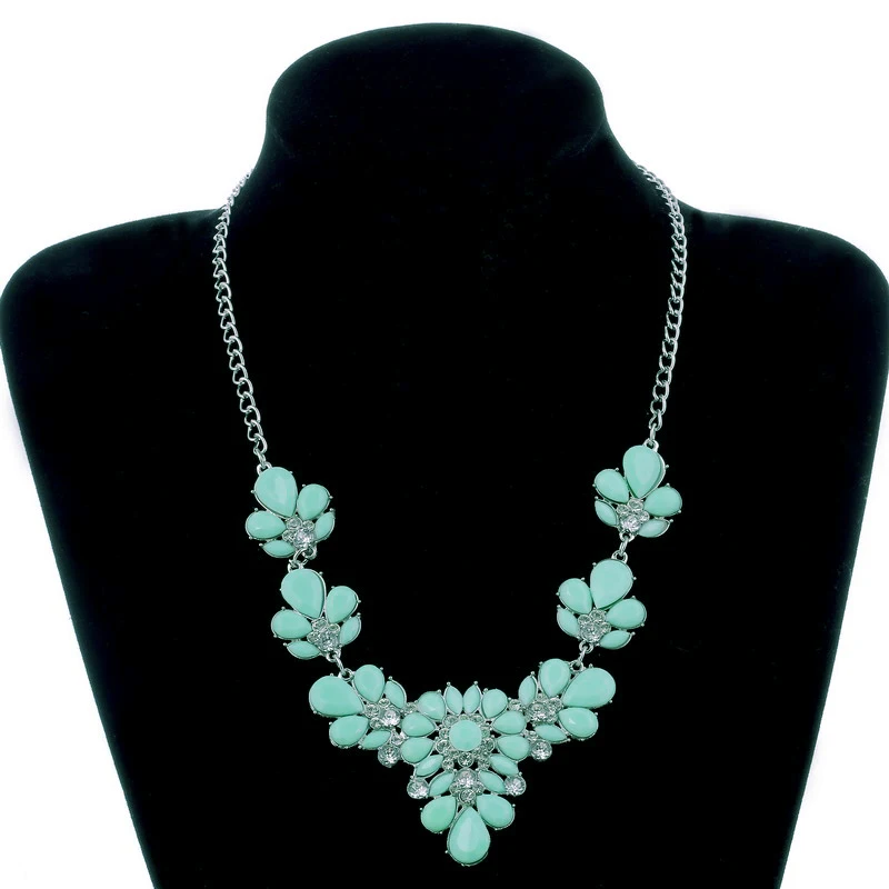 ZOSHI Красочные Стразы в форме цветка ожерелья для женщин модная обувь с украшением