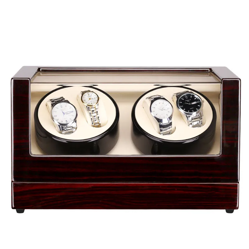 Роскошная автоматическая коробка для намотки часов из красного дерева с лаком