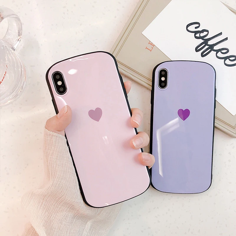 Glam чехол для телефона простой милый чехол для телефона с сердечком для iPhone XS Max XR XS X 8plus 8 7plus 7 6 S/6 Plus мягкая задняя крышка из ТПУ