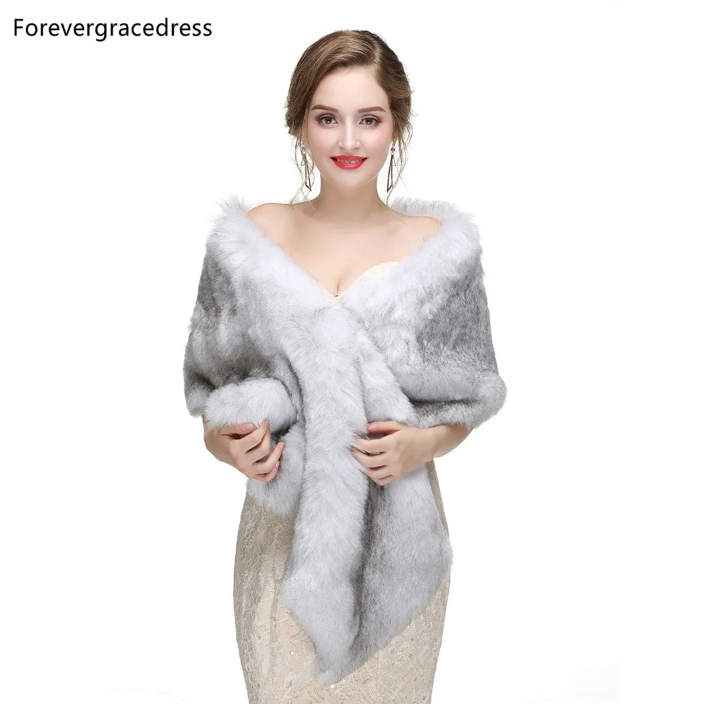 Forevergracedress элегантные мягкие осенне-зимние свадебные обертывания из искусственного меха, куртки-болеро Свадебные пальто шали шарфы PJ445