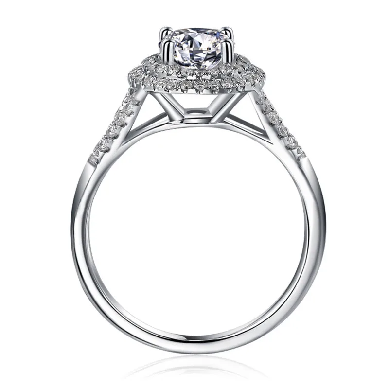Женское кольцо с искусственным бриллиантом Sterling Sivler T Брендовое на заказ 2CT 925