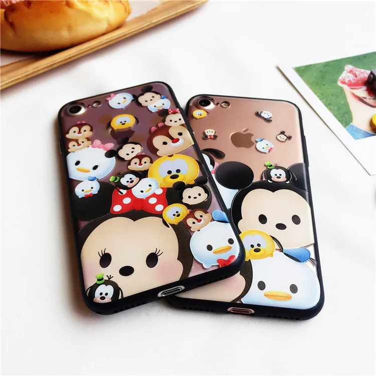 Телефон Чехол Для iphone 6 s плюс splus 7 Покрытие кнопка Мультфильм Pattern ТПУ + PC Combo