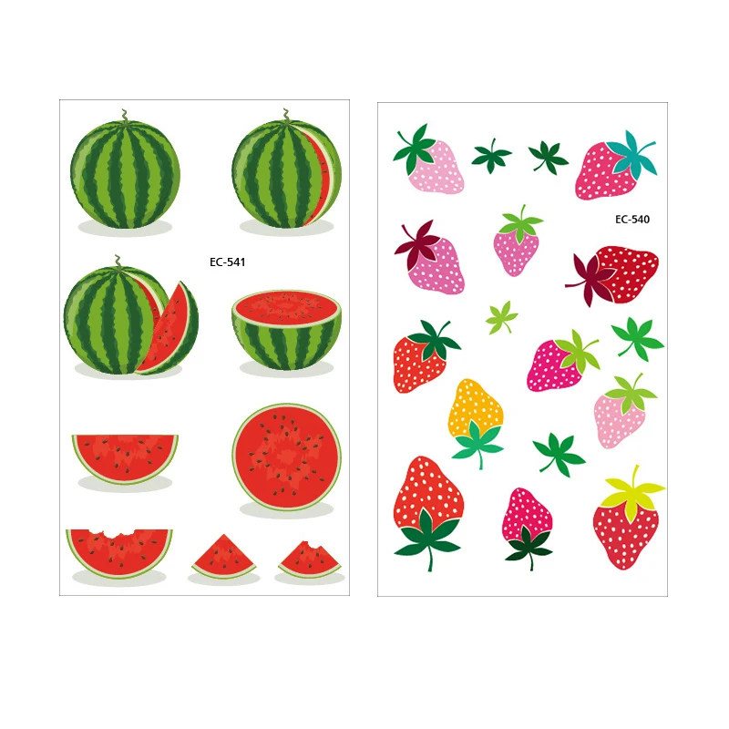 5 шт./лот Мультяшные фрукты овощи тату наклейки игрушки временные мороженое