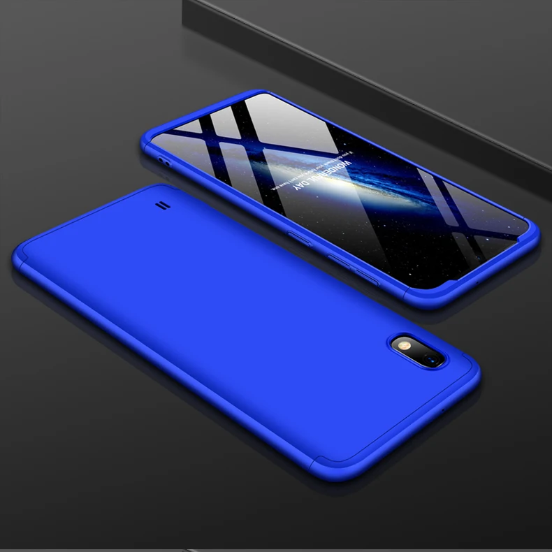 Blue Для Samsung Galaxy A10 чехол 360 градусов противоударный Матовый для Samsung Galaxy A10 SM-A105F A20 A30 A40 A50 A60 A70 A80 A90 крышка - Цвет: Blue