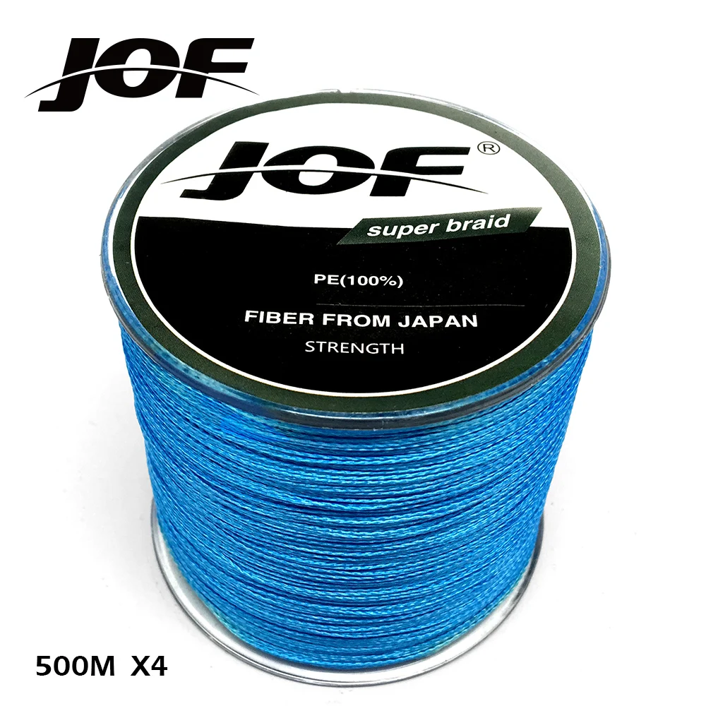 JOF 4 нити 100 м 150 300 500 1000 PE синяя плетеная леска для морской рыбалки ловля морского