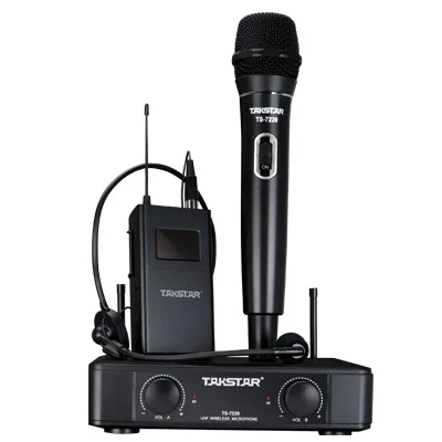 Takstar TS-7220 черный цвет UHF беспроводной двойной ручной микрофон системы для Домашнего Караоке выступления на сцене и встречи