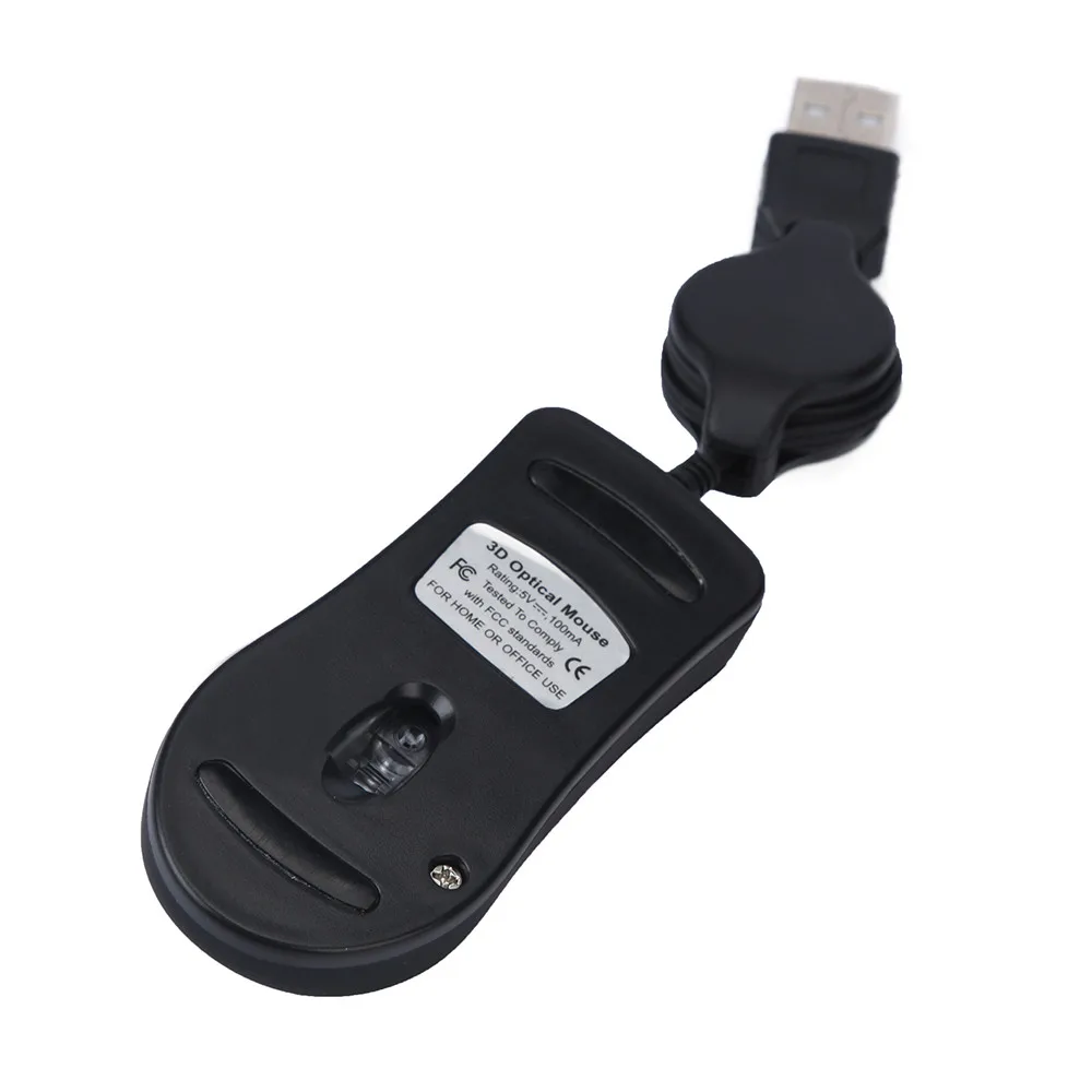Мини Выдвижной USB Мышь для ноутбука Тетрадь ПК Портативный оптическое колесо