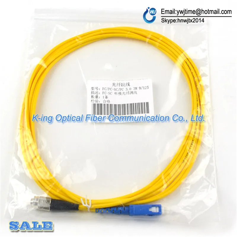 10 шт./лот SC FC Один многожильный волоконно оптический кабель джемпер 5 метров